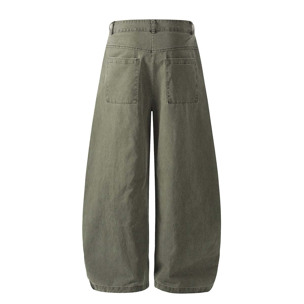 Olive Wide Leg Pants Star Cross Embroidery Details