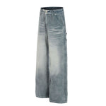 Light Blue Vintage Washed Wide Leg Jeans