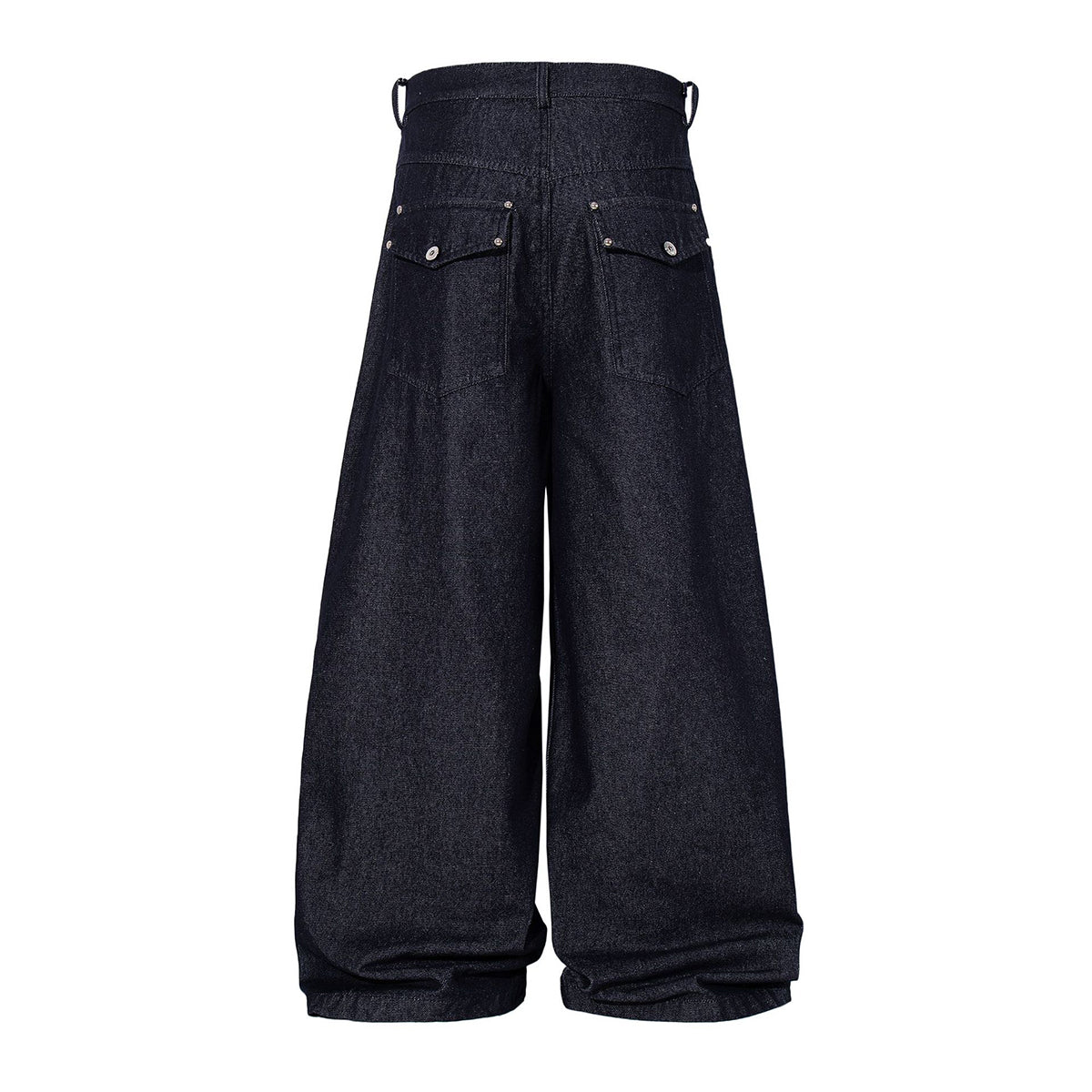 High Waisted Relaxed Fit Button Fly Vintage Blue Jeans
