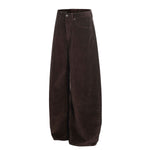 Dark Brown Wide Leg Relaxed Corduroy Pants