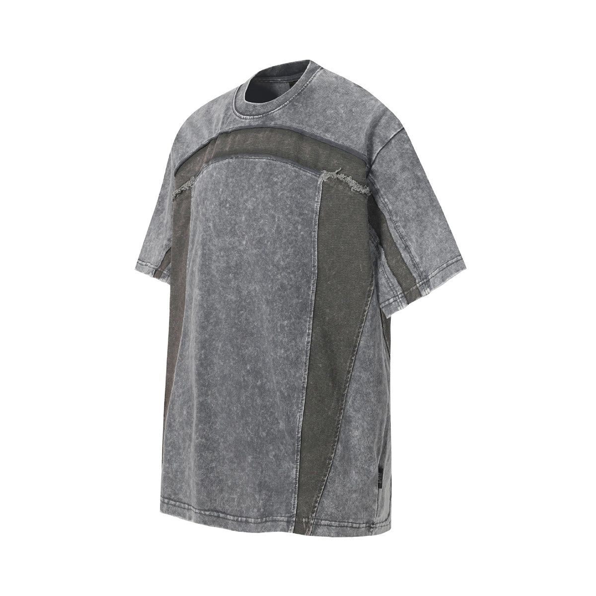 Patchwork Vintage Washed Short Sleeve Cotton Tee