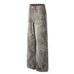 Faded Grey Vintage Wash Wide-Leg Jeans