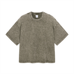 Camiseta vintage lavada, cuadrada y pesada, 8.25 oz