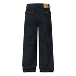 Vintage Washed Leopard Print Relaxed Wide Jeans