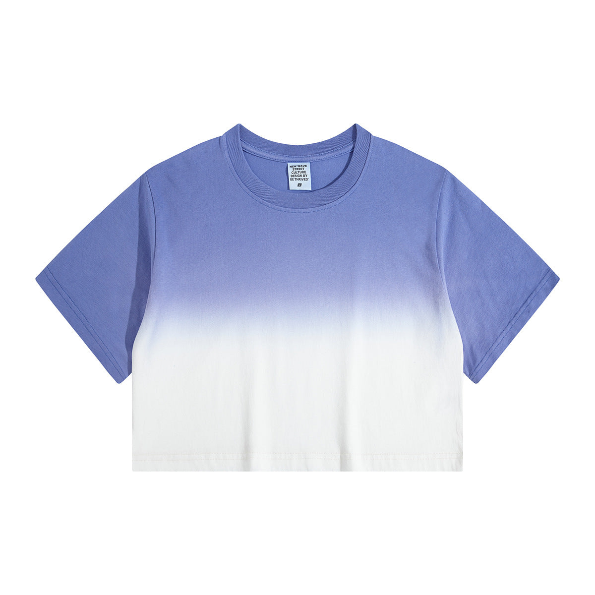 Women's Gradient Crop T Shirt-INNBLAC Fashion Apparel