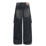 High Waisted Wide Leg Corduroy Cargo Pants