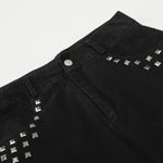 Black Wide Leg Pants Studded Accent Detail