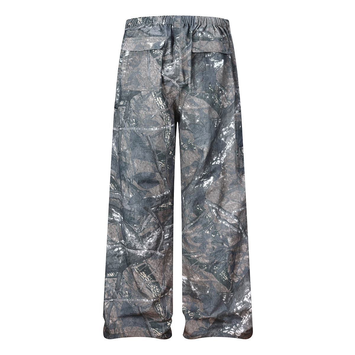 Camo Print Multi Pocket Cargo Drawstring Waist Pants