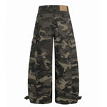 Camouflage Utility Wide Leg Adjustable Hem Pants