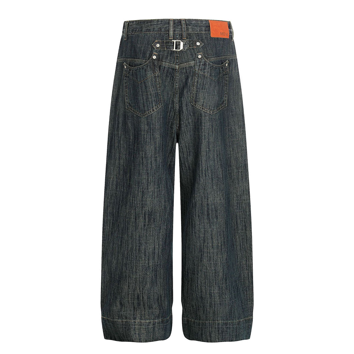 High Waist Wide Leg Dark Wash Denim Jeans