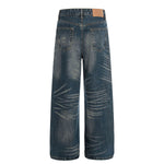 Vintage Light Wash Blue High Waist Wide Denim