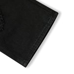 Distressed Black Ripped Flared Jeans