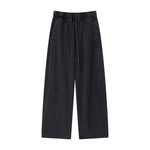 Curved Seam Straight Leg Casual Street Trousers