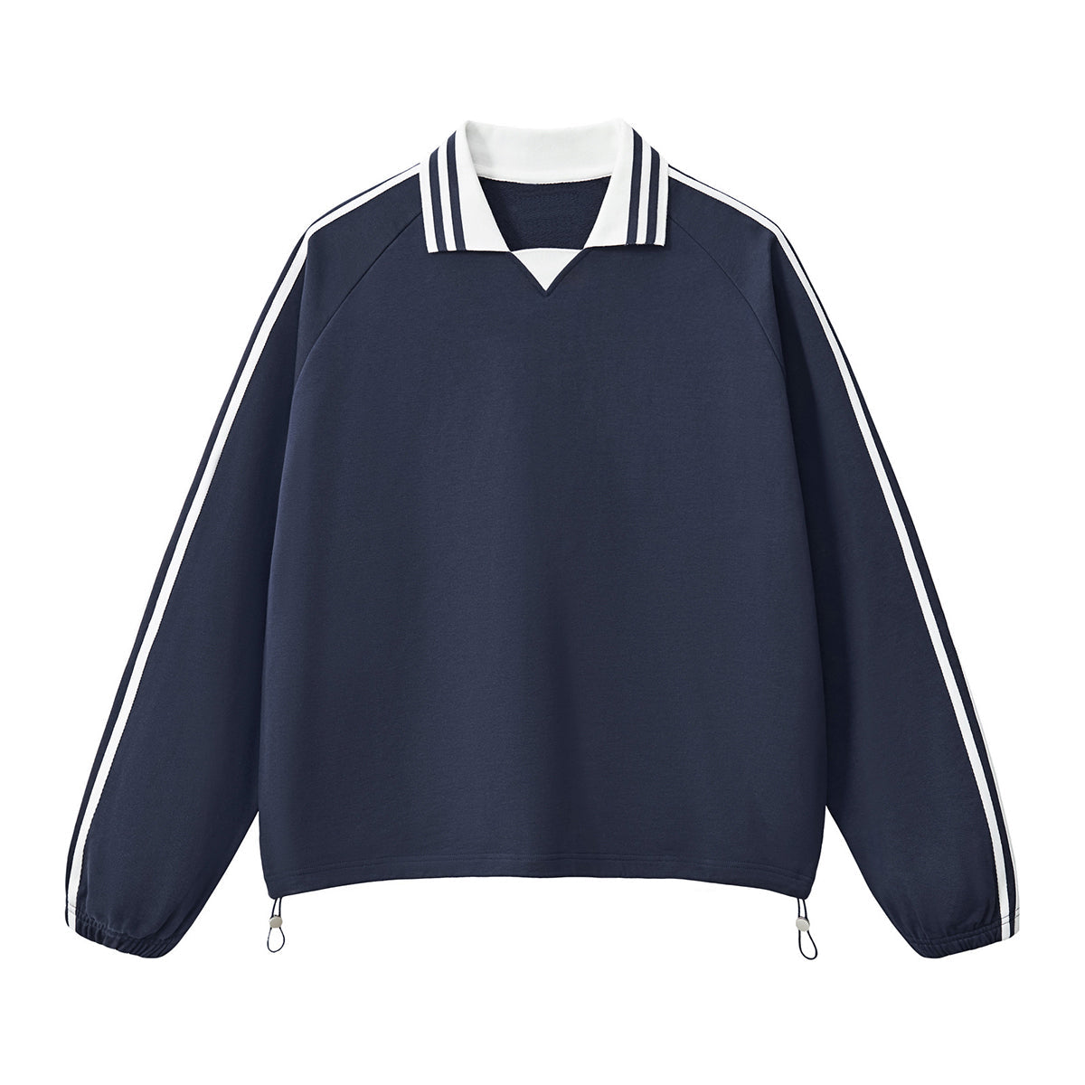 Retro Striped Collar Pullover Sweatshirt