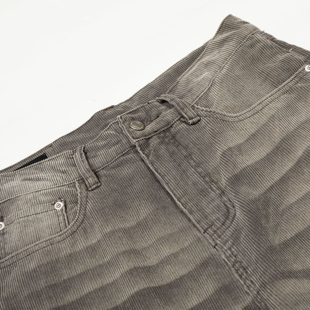 Faded Grey Vintage Wash Wide-Leg Jeans