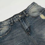 Distressed High Waist Wide Leg Jeans