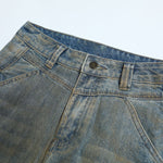 Vintage Distressed Washed Wide Jeans