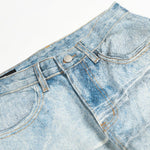 Rhinestone Lightning Bolt Vintage Wide Denim