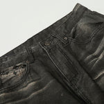 Premium High Street Washed Whisker Loose Straight Jeans