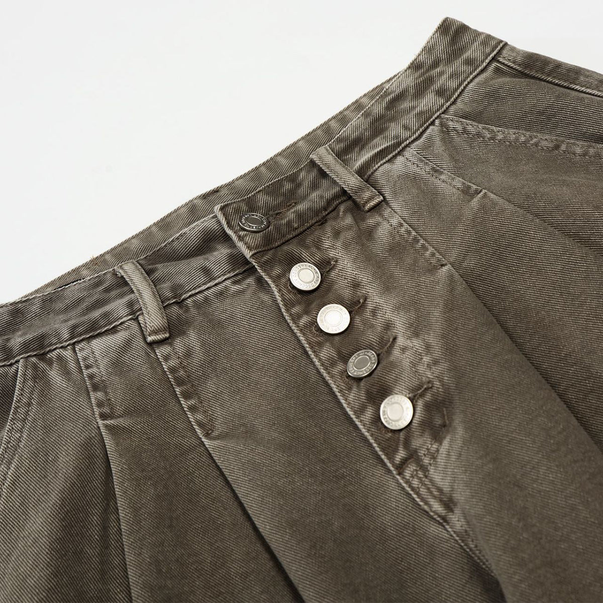 High-Waisted Wide-Leg Button Front Vintage Pants