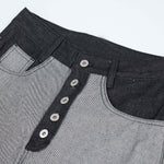 Vintage-Inspired High-End Button Wide-Leg Denim Pants