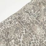 Leopard Print Cargo Wide-Leg Denim Pants