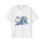 Hell Cat Cowgirl Riding Tiger Graphic Tee-INNBLAC Fashion Apparel