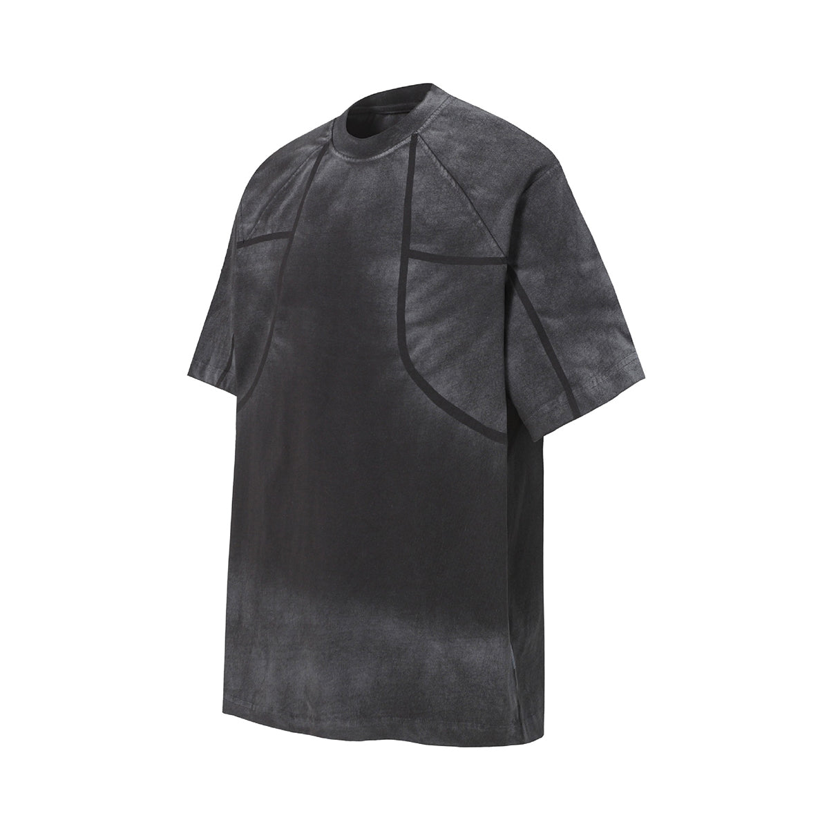 Structured Seams Minimalist Gradient Contemporary Design Tee
