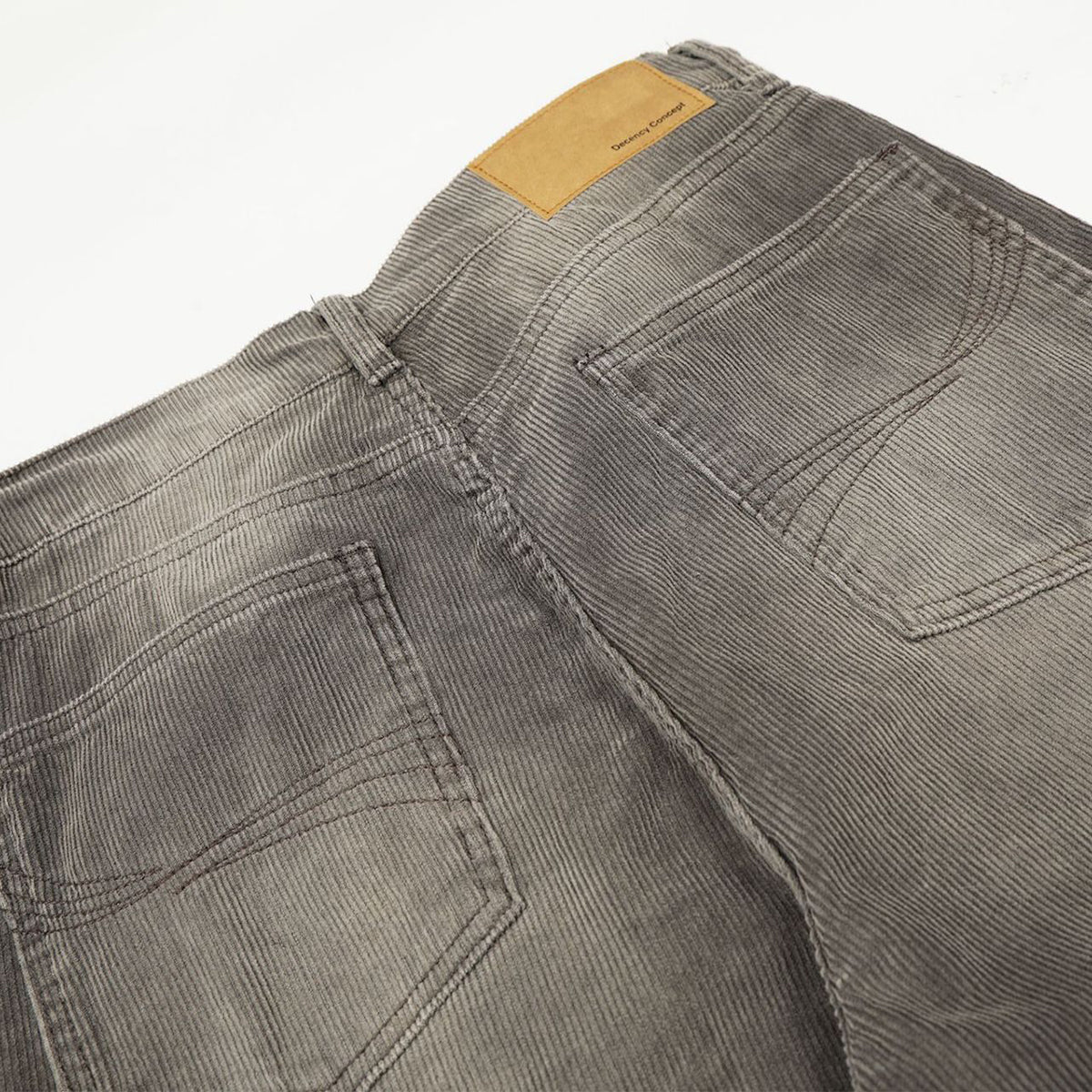 Faded Grey Vintage Wash Wide-Leg Jeans