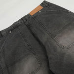 Distressed High Waist Wide Leg Denim Jeans