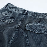Washed Corduroy Deconstructed Relaxed Cargo Pants
