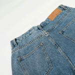 Asymmetrical Wide Leg Modern Light Wash Jeans