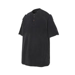 Button Shoulder Detail Vintage Washed Short Sleeve Tee