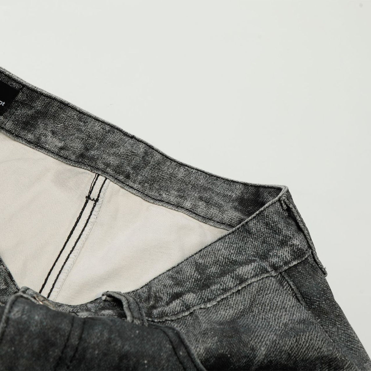 Hand-Rubbed Whisker Premium High Street Loose Straight Jeans