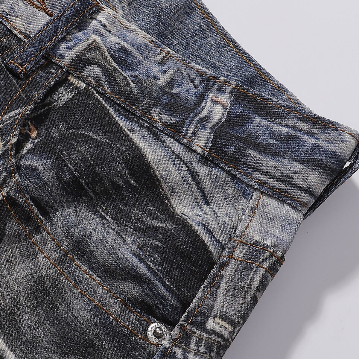 Unisex Streetwear Printed Baggy Jeans