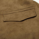 Suede Boxy Fit Padded Jacket Trimmed