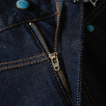 Raw Denim Straight-Leg Jeans High-Street Turquoise Accent