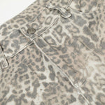 Leopard Print Cargo Wide-Leg Denim Pants