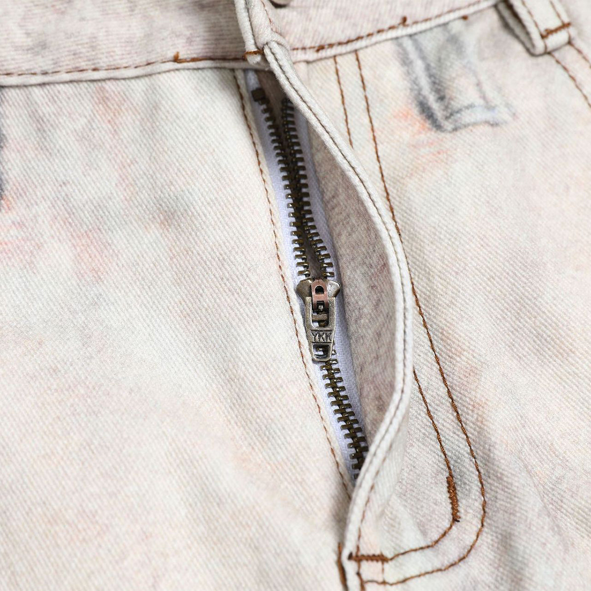 High Street Vintage-Inspired Patchwork Print Wide-Leg Jeans