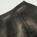 Premium High Street Washed Whisker Loose Straight Jeans
