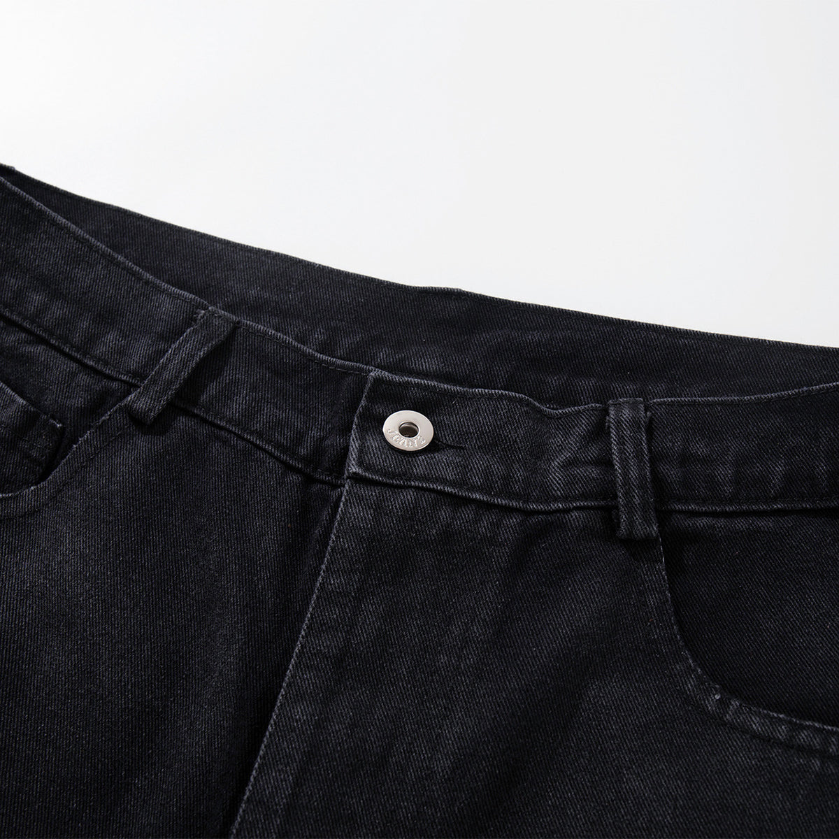Black Wide Leg Jeans Snake Print Faded Detailing