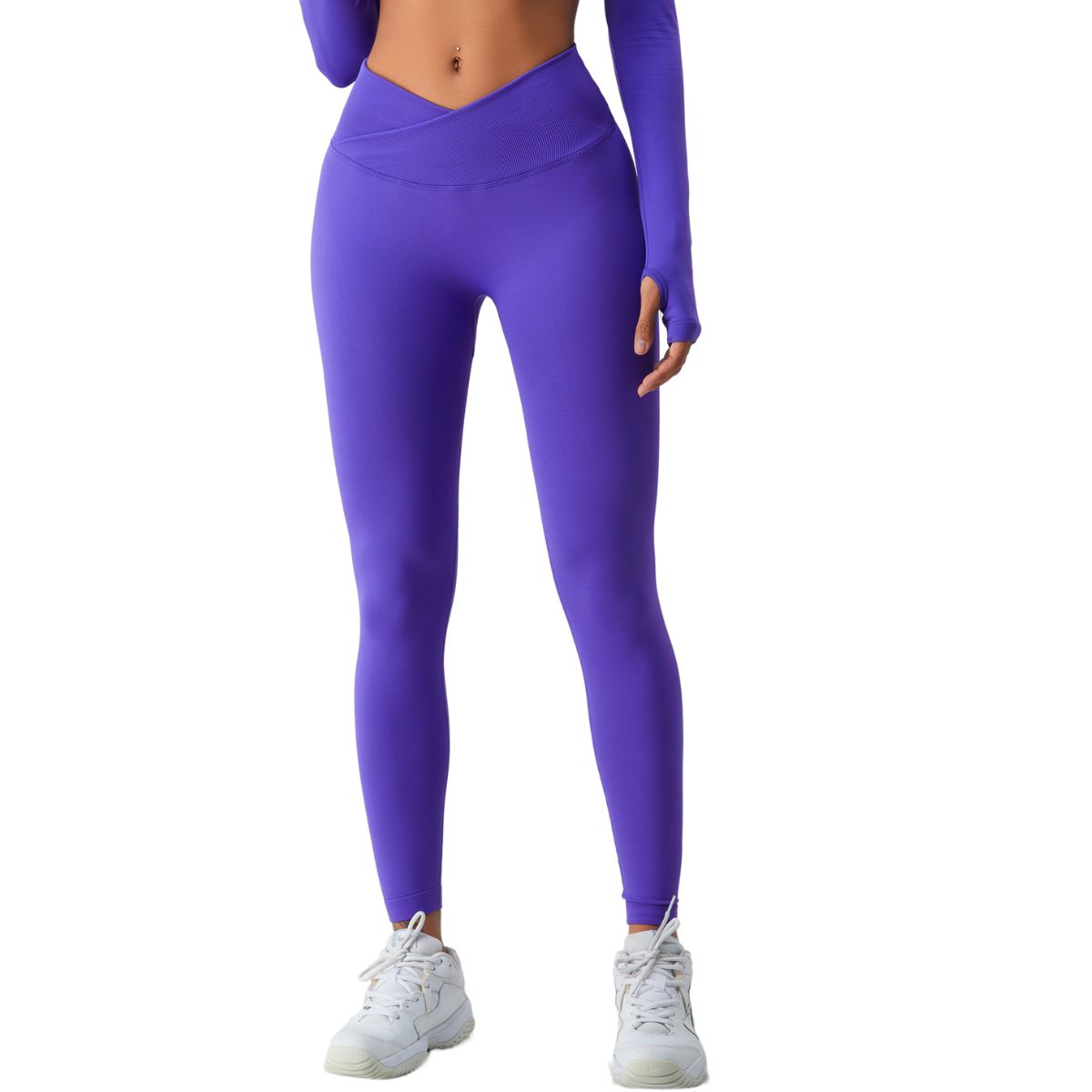 Women's Solid Color Crossover Leggings