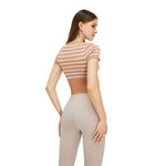 Striped Cropped Short-Sleeve Tee