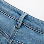 Risen Jeans Organza Patchwork Floral-Embroidered Bootcut Jeans