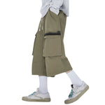 Pantalones cargo de pierna ancha y corte tobillero