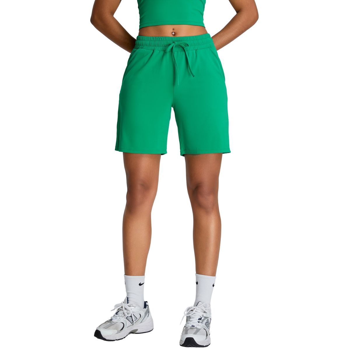 Relaxed Fit Drawstring Yoga Shorts