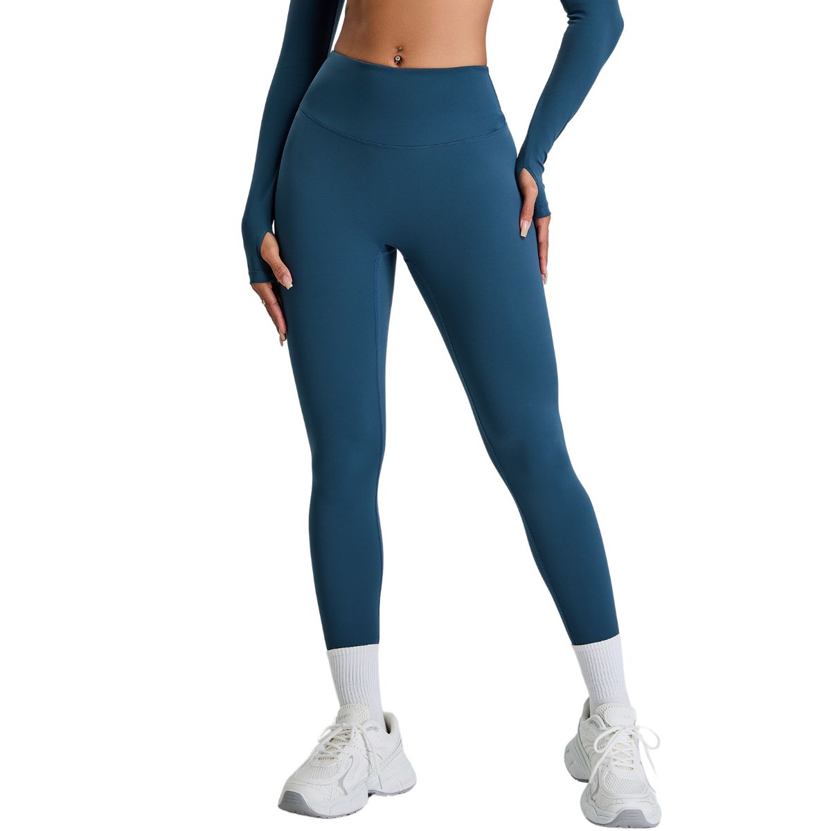 High-Waisted Solid Color Workout Leggings
