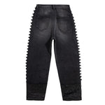 Risen Jeans Rhinestones & Pearls Embroidery Patchwork Ankle Jeans