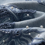 Risen Jeans Floral Embroidered Pearl-Beaded Cut-Out Jeans