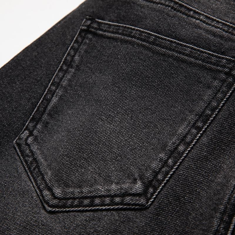 Risen Jeans Pearl-Beaded & Rhinestones-Transferred Embroidered Jeans